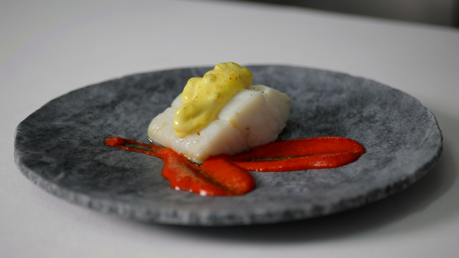 Lomo de bacalao confitado