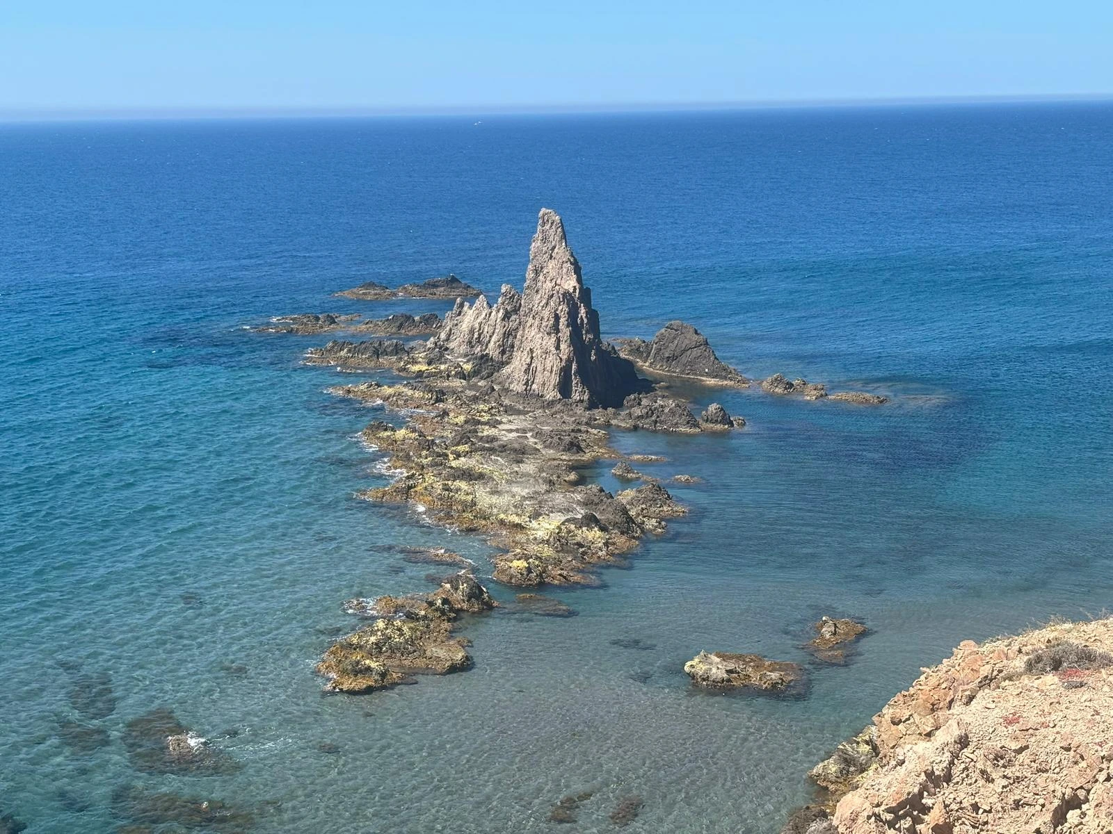Vista a&eacute;rea del Arrecife de las sirenas (Almer&iacute;a)