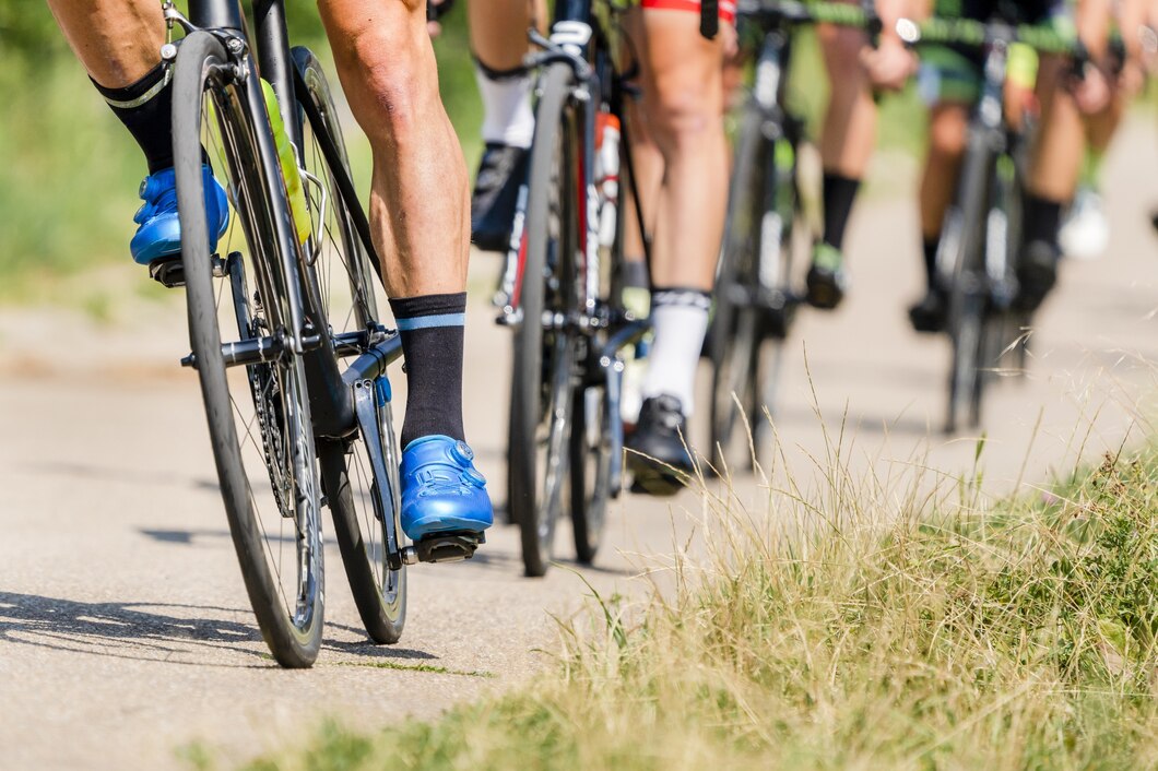 Fila de ciclistas
