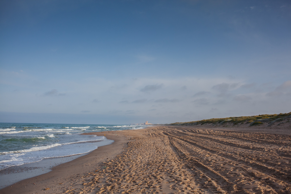 Playa de El Recatí - Perellonet y a la derecha, el Parque de l'Albufera