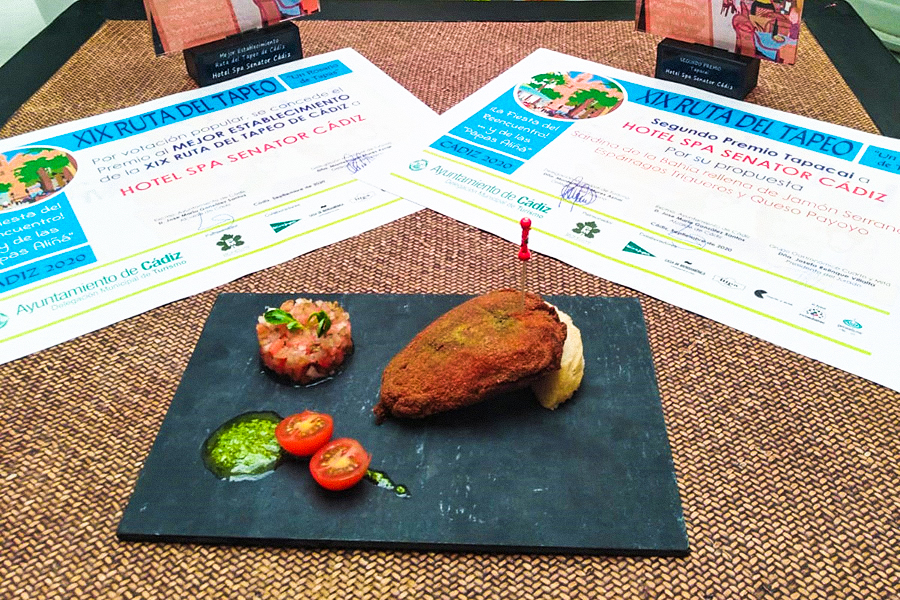 Senator C&aacute;diz Spa Hotel, ganador de dos premios en la XIX Ruta del Tapeo de C&aacute;diz - Senator Hotels &amp; Resorts