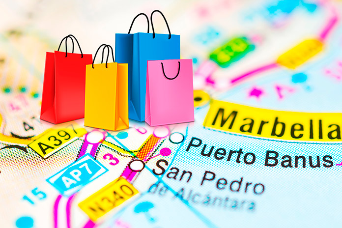 Mapa de Marbella con detalle de compras en Puerto Banús