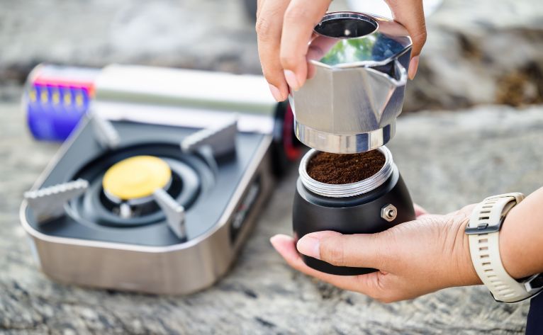 Regalo cafetera portátil cámping