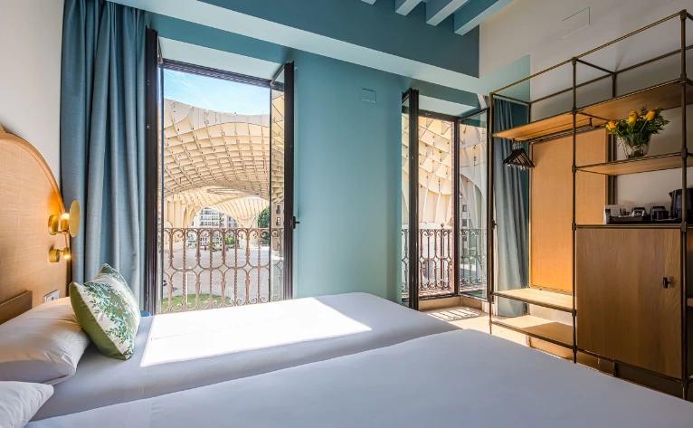 Habitación con vistas del Hotel Intelier Casa de Indias en Sevilla