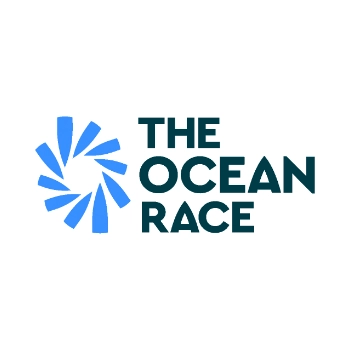 Logotipo de The Ocean Race con un dise&ntilde;o azul similar a una h&eacute;lice.